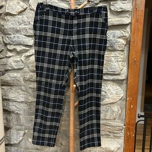 Plaid ankle comfort pants